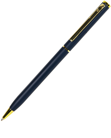 H1101/25 - SLIM, ручка шариковая, синий/золотистый, металл