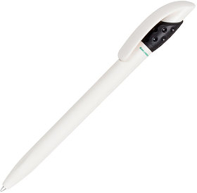 Ручка шариковая GOLF GREEN, белый/черный, пластик (H415/35)