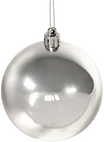 H61000/47 - Шар новогодний Gloss, диаметр 8 см., пластик,серебро