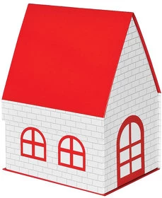 Коробка подарочная "ДОМ"  складная,  красная,  15*21*27 см,  кашированный картон, тиснение (H20411/08)