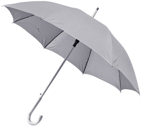 Зонт-трость с пластиковой ручкой "под алюминий" "Silver", полуавтомат; серый; D=103 см; (H8100/30)