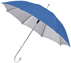 Зонт-трость с пластиковой ручкой "под алюминий" "Silver", полуавтомат; синий с серебром; D=103 см; (H8100/24)