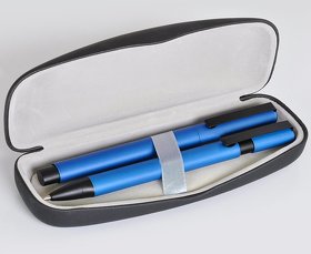 OVAL, ручка шариковая, синий/черный, металл