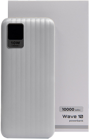 Универсальный аккумулятор OMG Wave 10 (10000 мАч), белый, 14,9х6.7х1,6 см