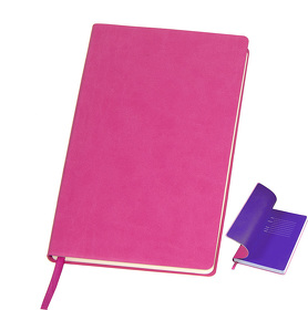 Бизнес-блокнот "Funky", 130*210 мм, розовый, фиолетовый  форзац, мягкая обложка,  в линейку (H21209/10/11)