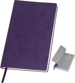 Бизнес-блокнот "Funky" фиолетовый с  серым форзацем, мягкая обложка,  линейка (H21209/11/30)