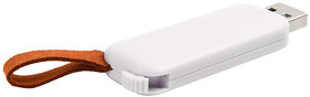 USB flash-карта STRAP (16Гб), белый, 5,6х2,3х0,8см, пластик
