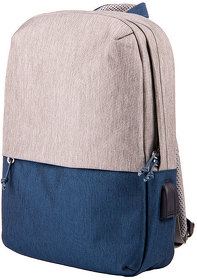 Рюкзак "Beam mini", серый/т.синий, 38х26х8 см, ткань верха: 100% полиамид, под-ка: 100% полиэстер (H970156/25)