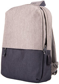 Рюкзак "Beam mini", серый/т.серый, 38х26х8 см, ткань верха: 100% полиамид, под-ка: 100% полиэстер (H970156/30)
