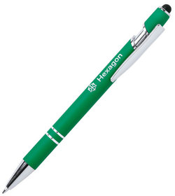 LEKOR, ручка шариковая со стилусом, зеленый, металл