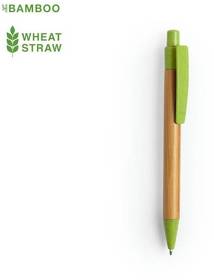 SYDOR, ручка шариковая, светло-зеленый, бамбук, пластик с пшеничной соломой