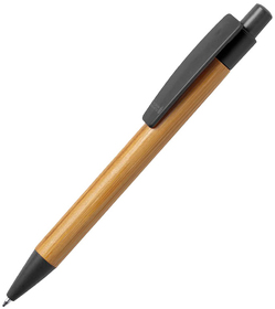 H346495/35 - SYDOR, ручка шариковая, черный, бамбук, пластик с пшеничной соломой