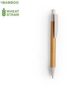 SYDOR, ручка шариковая, натуральный, бамбук, пластик с пшеничной соломой