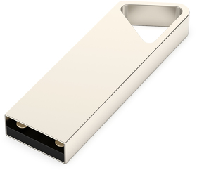 USB flash-карта SPLIT (16Гб), серебристая, 3,6х1,2х0,5 см, металл