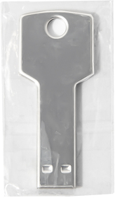 USB flash-карта KEY (8Гб), серебристая, 5,7х2,4х0,3 см, металл