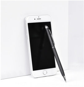 TOUCHWRITER SOFT, ручка шариковая со стилусом для сенсорных экранов, черный/хром, металл/soft-touch