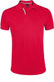 Рубашка поло мужская "Portland Men" красный, серый, 100% х/б, 200г/м2 (H700574.145)