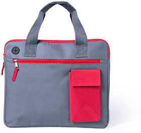 Конференц-сумка RADSON, серый/красный, 35 х 30 x 2 см, 100% полиэстер 600D (H345581/08)