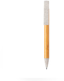 CLARION, ручка шариковая с подставкой для смартфона, бамбук, пластик с пшеничной соломой