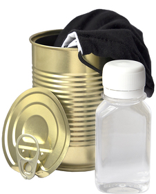 Комплект СИЗ #1 (маска черная, антисептик), упаковано в жестяную банку