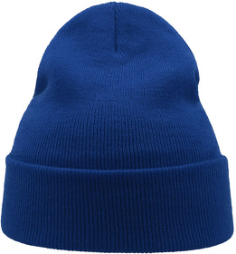 Шапка вязаная  двойная Wind-S, ярко-синий, 100% переработанный полиэстер