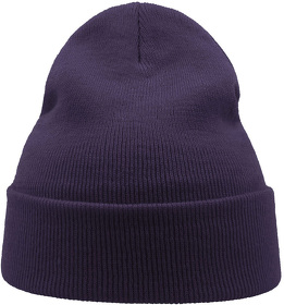 Шапка вязаная  двойная Wind-S, фиолетовый, 100% переработанный полиэстер
