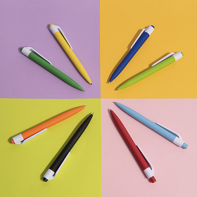Ручка шариковая N16 soft touch, зеленое яблоко, пластик, цвет чернил синий