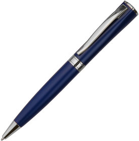 WIZARD CHROME, ручка шариковая, темно-синий/хром, металл