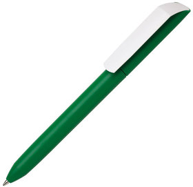 H29401/15 - Ручка шариковая FLOW PURE, зеленый корпус/белый клип, пластик