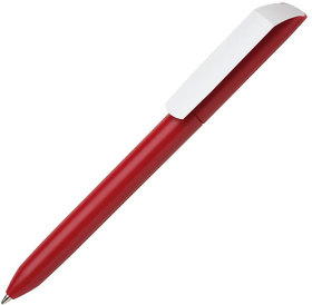 H29401/08 - Ручка шариковая FLOW PURE, красный корпус/белый клип, пластик