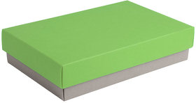 Коробка подарочная CRAFT BOX, 17,5*11,5*4 см, серый, зеленое яблоко, картон 350 гр/м2 (H32006/29/18)