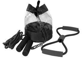H33001/35 - Набор SPORT UP, эспандер, скакалка, сумка, черный, полиуретан
