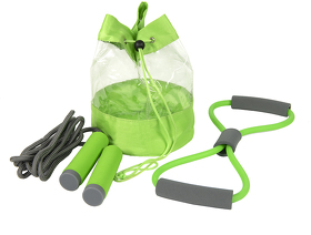 H33001/15 - Набор SPORT UP, эспандер, скакалка, сумка, зеленый, полиуретан