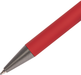 Ручка шариковая FACTOR, красный/темно-серый, металл, пластик, софт-покрытие (H40392/08/30)