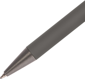 H40392/29/30 - Ручка шариковая FACTOR, серый/темно-серый, металл, пластик, софт-покрытие