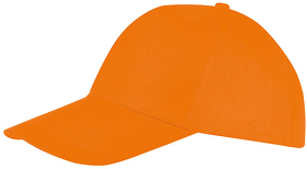 Бейсболка "BUZZ", 5 клиньев, застежка на липучке, оранжевый, 100% хлопок, плотность 150 г/м2 (H788119.400)