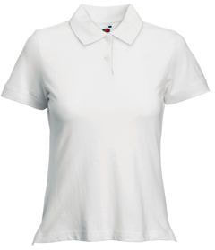 Поло "Lady-Fit Polo", белый, 97% х/б, 3% эластан, 210 г/м2 (H635600.30)