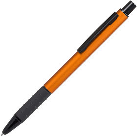 H37002/05 - CACTUS, ручка шариковая, оранжевый/черный, алюминий, прорезиненный грип