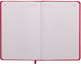 Ежедневник недатированный Duncan, А5,  красный, белый блок