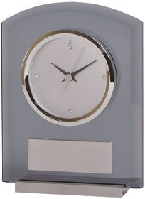 Часы настольные "AWARD" ; 13.7 x 4.8 x 17.9 см, шильд 6х3,4 см; стекло, алюминий (H13119)