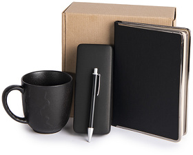 Набор подарочный AUTOGRAPH: кружка, ежедневник, ручка, футляр для ручки, стружка, коробка, черный (H39502/35)