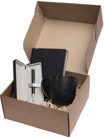 Набор подарочный AUTOGRAPH: кружка, ежедневник, ручка, футляр для ручки, стружка, коробка, черный
