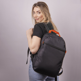 Рюкзак INTRO, оранжевый/чёрный, 100% полиэстер