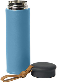 Термос вакуумный STRIPE, голубой, нержавеющая сталь, 450 мл