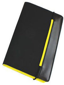 Визитница "New Style" на резинке  ( (60 визиток); черный с желтым; 19,8х12х2 см; нейлон; (H9216/04)