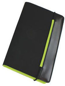 H9216/15 - Визитница "New Style" на резинке  (60 визиток), черный с зеленым; 19,8х12х2 см; нейлон;