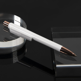 Ручка шариковая MOOD ROSE, белый, пластик, металл