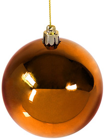 H61000/06 - Шар новогодний Gloss, диаметр 8 см., пластик, оранжевый