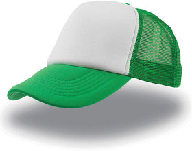 Бейсболка "RAPPER", 5 клиньев, пластиковая застежка, зеленый с белым; 100% п/э, плотность 80 г/м2 (H25420.18)