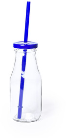 Бутылка ABALON с трубочкой, 320 мл, стекло, прозрачный, синий (H345495/24)